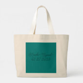 Persoonlijke Teal Feest Bloemige Vrouwelijke Siera Grote Tote Bag (Achterkant)