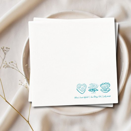 Persoonlijke Teal Laatste Plons Bachelorette Serve Servet