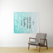 Persoonlijke Teal Trouwbanner Tapijt Wandkleed (In Situ (horizontaal))