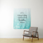 Persoonlijke Teal Trouwbanner Tapijt Wandkleed (In situ)