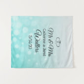 Persoonlijke Teal Trouwbanner Tapijt Wandkleed (Voorkant (horizontaal))