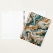 Persoonlijke Teal Wave Swirl Print Planner (Display)