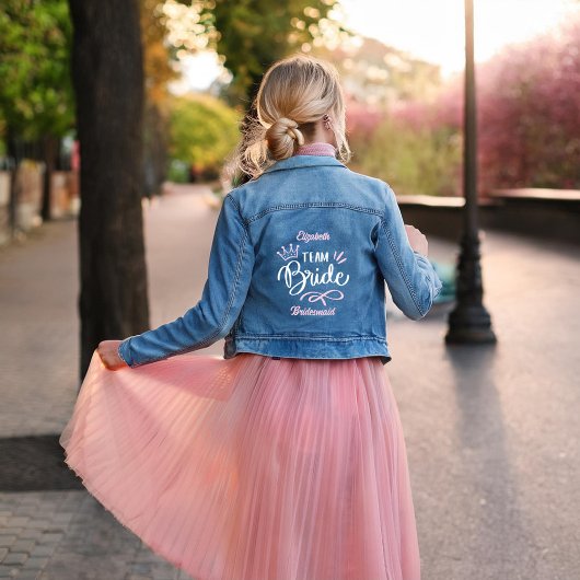 Persoonlijke "Team Bruid" Bruidsmeisje Denim Jacket