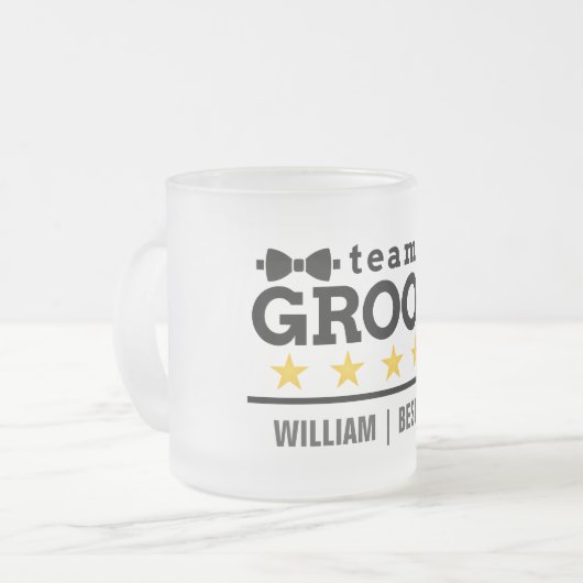 Persoonlijke Team Bruidegom Getuige  Matglas Koffiemok (Voorkant links)