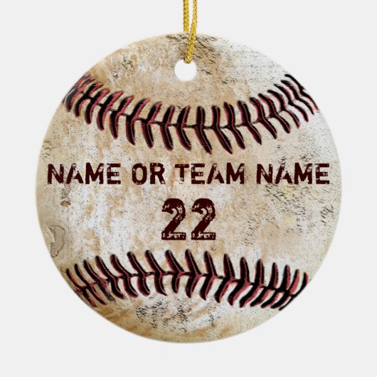 Persoonlijke Team Vintage Baseball Ornamenten (Voorkant)