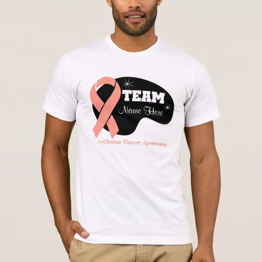 Persoonlijke teamnaam - baarmoederhalskanker t-shirt (Voorkant)