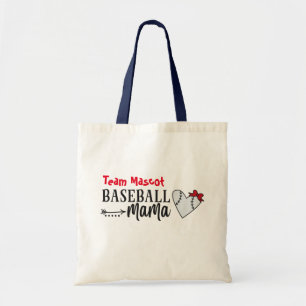 Persoonlijke teamnaam Baseball Mama Tote Bag