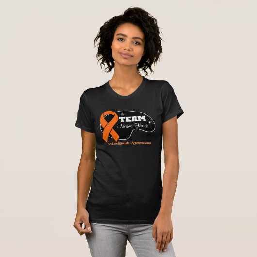 Persoonlijke teamnaam - Leukemie T-shirt (Voorkant volledig)