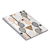 Persoonlijke Teamnaam Speler Tennisrackets Wit Notitieboek (Rechterzijde)