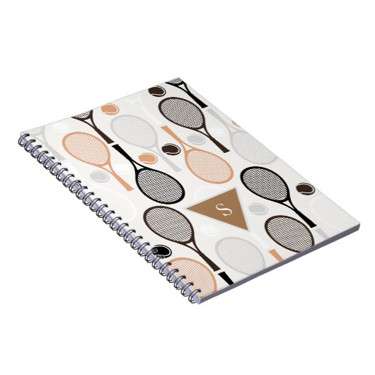 Persoonlijke Teamnaam Speler Tennisrackets Wit Notitieboek (Rechterzijde)