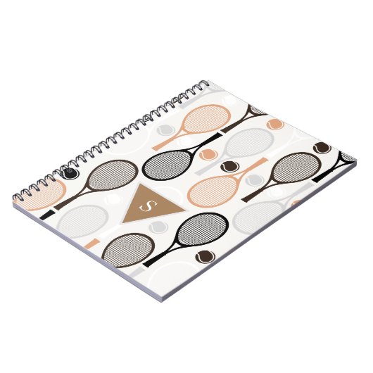 Persoonlijke Teamnaam Speler Tennisrackets Wit Notitieboek (Linkerzijde)