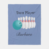 Persoonlijke Teamspeler bij Bowling Fleece Deken (Voorkant)