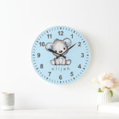 Persoonlijke Teddy Bear Baby Boy Blue Grote Klok (Huis)
