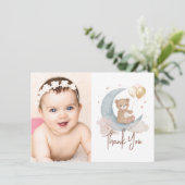 Persoonlijke Teddy Bear Foto Hartelijk dank Kaart (Staand voorkant)