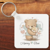 Persoonlijke Teddy Bear Love Baby Sleutelhanger (Voorkant)