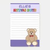 Persoonlijke Teddy Beer Mitzvah Post-its - Paars Post-it® Notes (Voorkant)