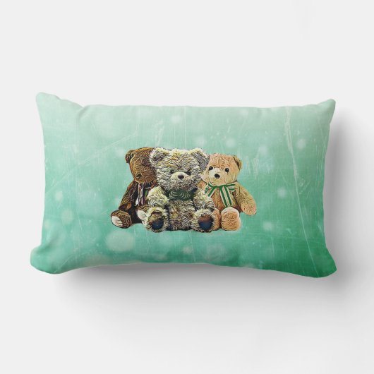 Persoonlijke teddybeer babyjongen nursery kussen (Voorkant)
