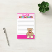 Persoonlijke teddybeer Bar Mitswa Roze Post-it® Notes (Kantoor)
