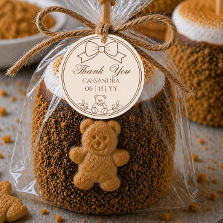 Persoonlijke Teddybeer Boog Baby Shower Sticker