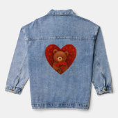 Persoonlijke teddybeer denimjas — Cute Custom Denim Jacket (Achterkant)