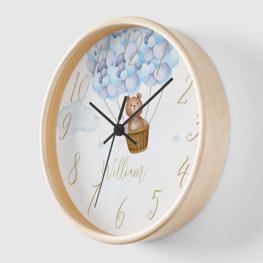 Persoonlijke Teddybeer en blauwe ballonnen (Hoek)