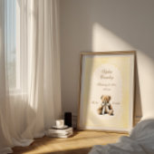 Persoonlijke teddybeer geboorte info poster