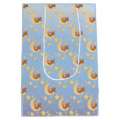 Persoonlijke teddybeer maan zachtblauwe babyborrel medium cadeauzakje (Achterkant)