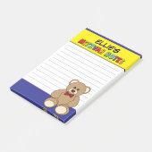 Persoonlijke teddybeer Mitzvah - Geel Blauw Post-it® Notes (Schuin)