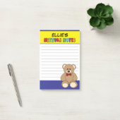 Persoonlijke teddybeer-mitzwa - Geel Blauw Post-it® Notes (Kantoor)