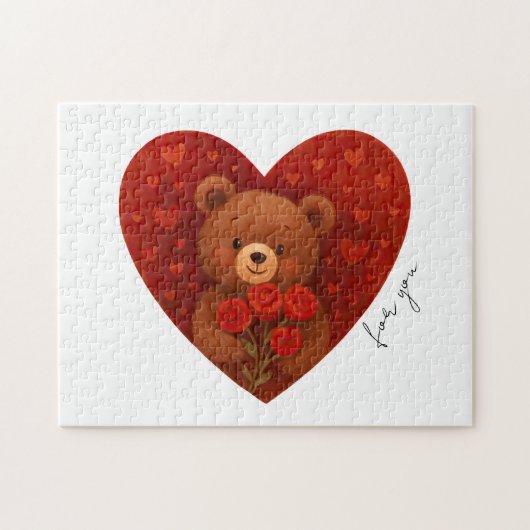Persoonlijke teddybeer voor iemand legpuzzel (Horizontaal)