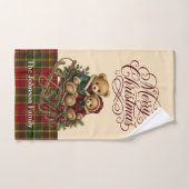 Persoonlijke teddyberen Kerst slee Handdoek (Handdoek)