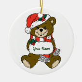 Persoonlijke teeddy Bear-kerstversiering Keramisch Ornament (Voorkant)