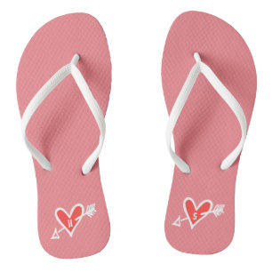 Persoonlijke Teenslippers met zwarte & rode liefde