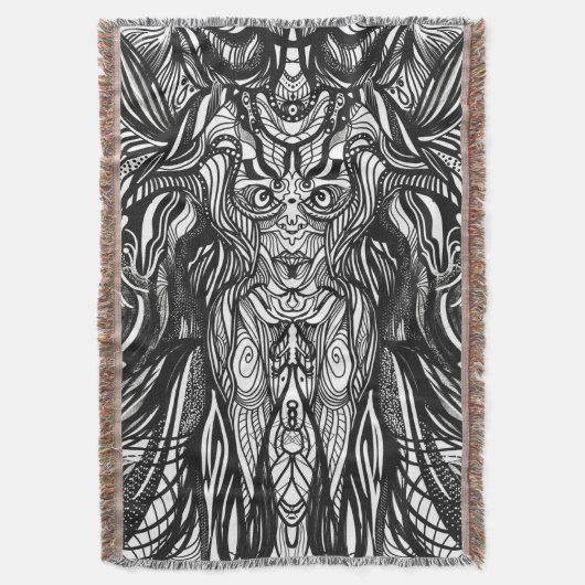 Persoonlijke Tekening Uil Lichaam Deken (Voorkant Verticaal)