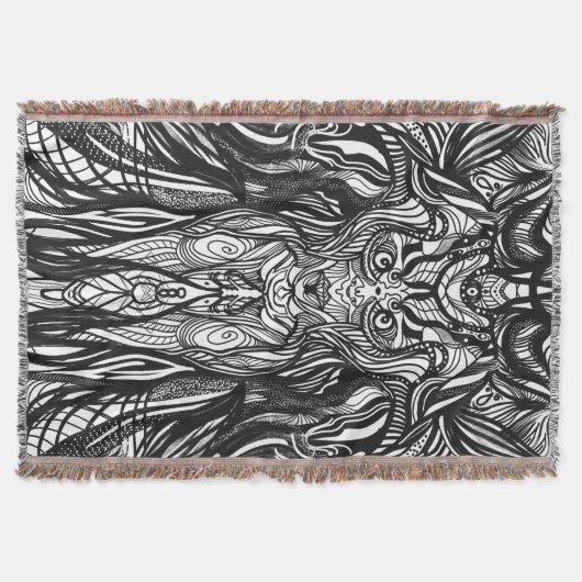 Persoonlijke Tekening Uil Lichaam Deken (Voorkant)