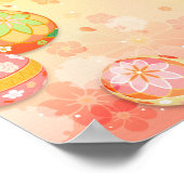 Persoonlijke tekst Aziatische ventilator met Cherr Poster (Hoek)