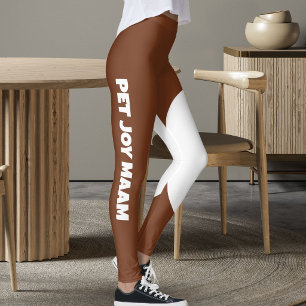 Persoonlijke Tekst Bruine Witte Kat Moeder Leggings