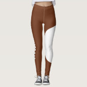 Persoonlijke Tekst Bruine Witte Kat Moeder Leggings (Voorkant)