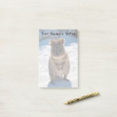 Persoonlijke tekst en Happy Quokka op het strand Post-it® Notes (Op bureau)