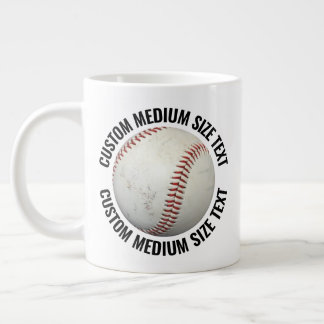 Persoonlijke tekst grote honkbal mok in gemiddelde