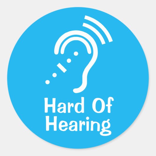 Persoonlijke tekst hardhorend sticker (Voorkant)