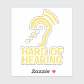 Persoonlijke tekst hardhorende sticker (Vel)