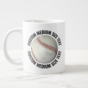Persoonlijke tekst honkbal op maat grote koffiekop