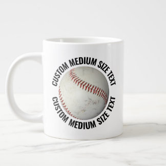 Persoonlijke tekst honkbal op maat grote koffiekop