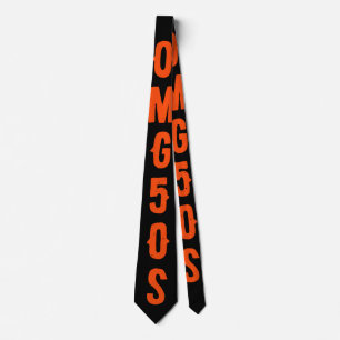 Persoonlijke tekst in oranje Mooie kleur Zwart Stropdas