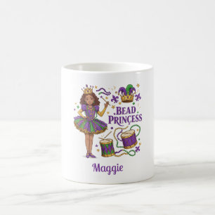 Persoonlijke Tekst Kralen Prinses - Mardi Gras Koffiemok