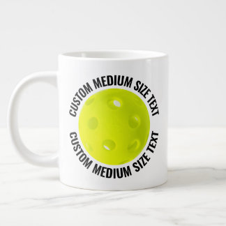 Persoonlijke tekst middelgrote reuzenpickleballmok grote koffiekop