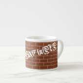 Persoonlijke tekst op espresso kop met bakstenen m (Voorkant rechts)