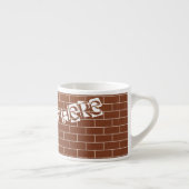 Persoonlijke tekst op espresso kop met bakstenen m (Rechts)