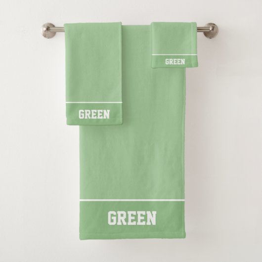 Persoonlijke tekst op lichtgroen bad handdoek (Insitu)